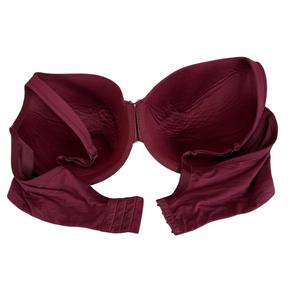 Cacique Lightly Lined Full Coverage Burgundy Bra Women's Size 44DDD - Picture 9 of 14